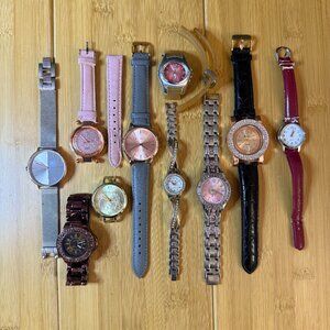 Ladies' Pink Watch 9-Piece Lot - Armitron, Monroe, etc. - Parts/Repair